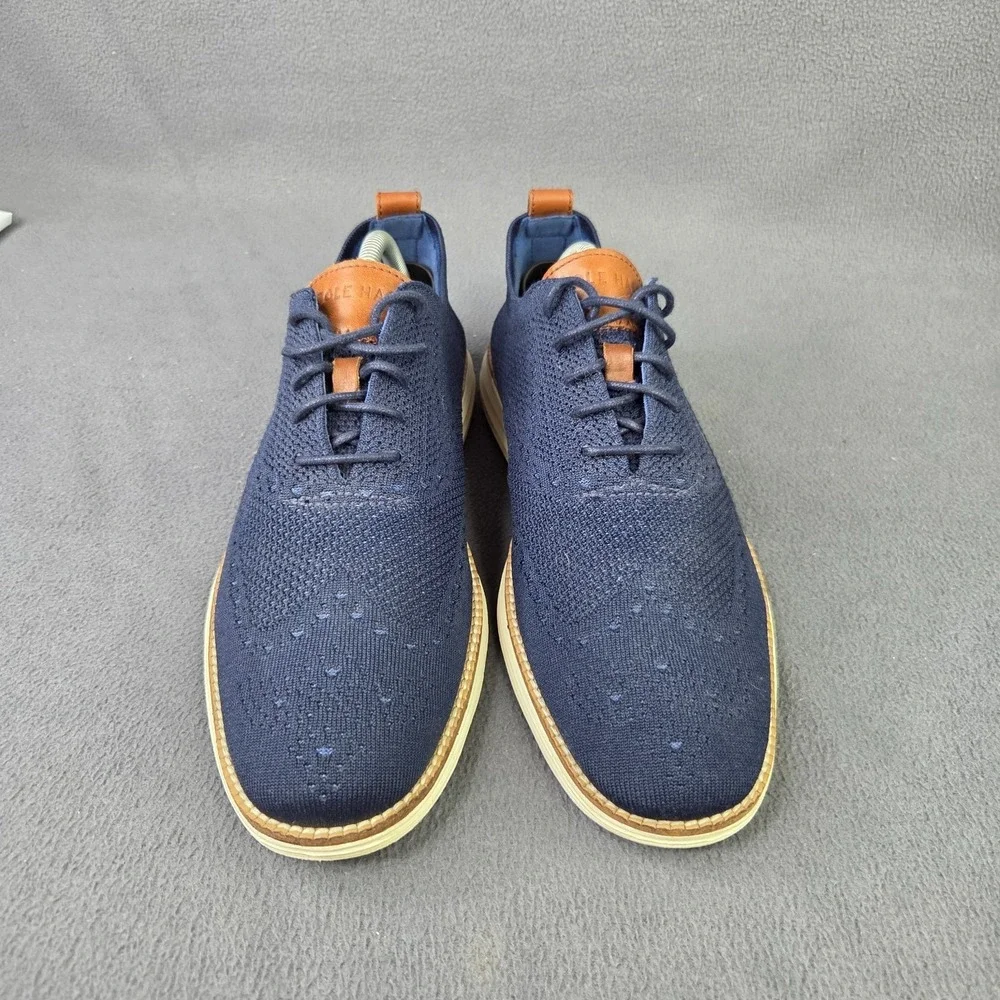 Cole Haan Men's OriginalGrand Stitchlite Wingtip Oxford (Size 10) Navy/Ivory